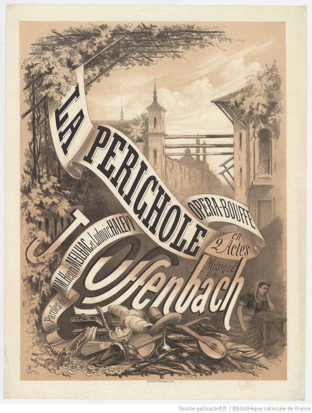 Jannin A. Affiche de La Perichole premiere version