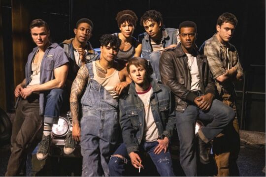 01b - The Greasers (l. to r.) Jason Schmidt, Renni Anthony Magee, Daryl Tofa, Tilly Evans-Krueger, Sky Lakota-Lynch, Joshua Boone, Brent Comer; (front) Brody Grant