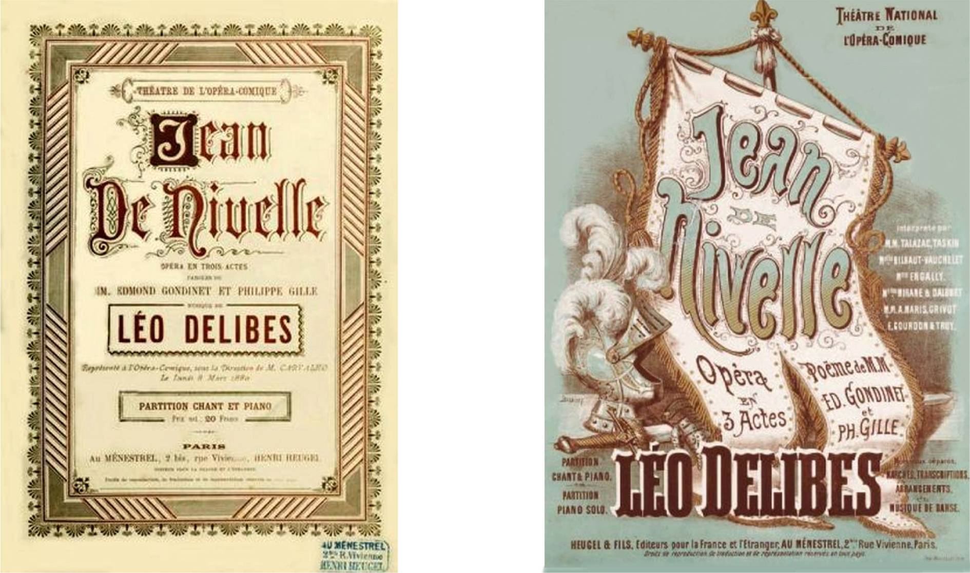 Disque : Jean de Nivelle, de Léo Delibes 2 affiches